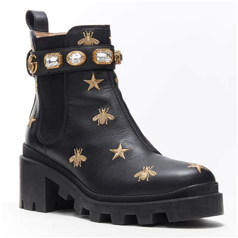 gucci boots with crystals|Gucci boots with gems.